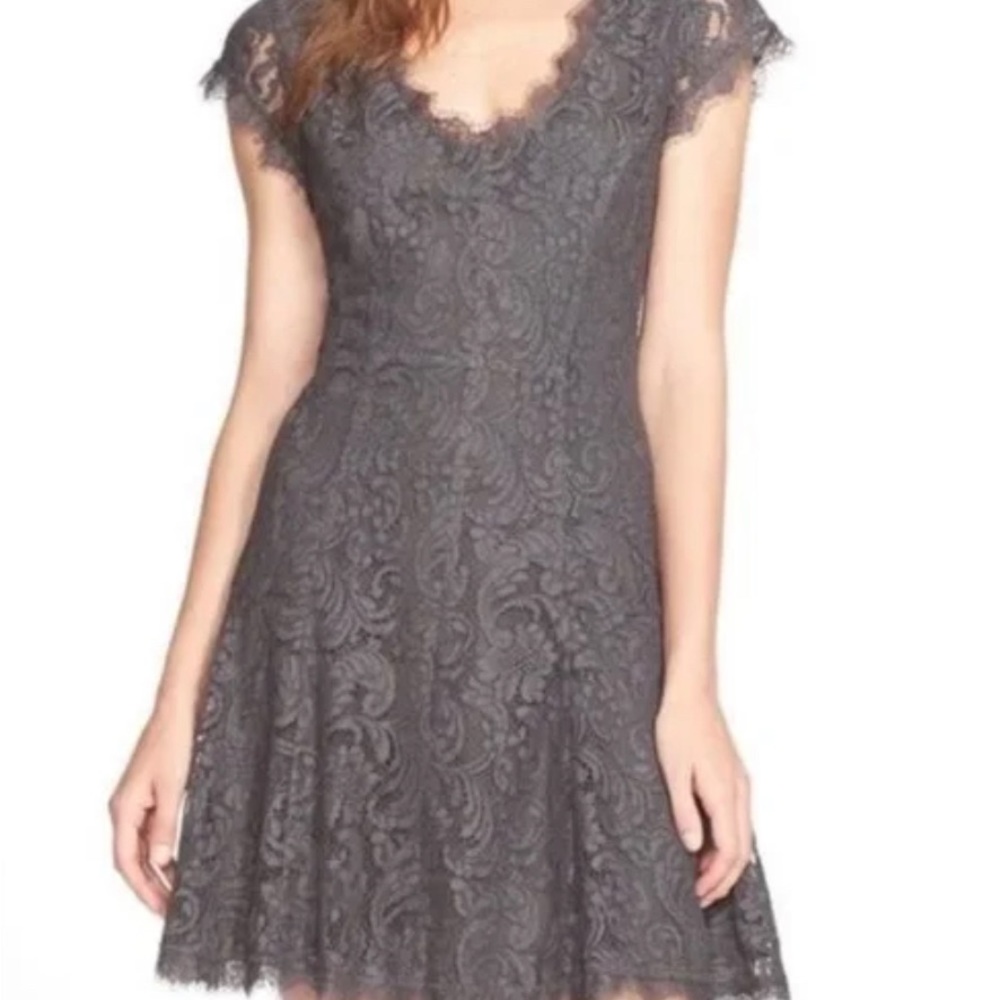 Joie Solid Steel Grey Lace Dress size 4
